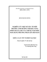 Nghiên cứu một số yếu tố môi trường ảnh hưởng tới khả năng sinh Cellulase của chủng nấm mốc M151 bằng phương pháp lên men rắn