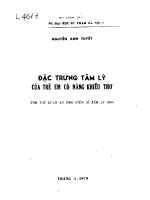 đặc trưng tâm lý của trẻ em có năng khiếu thơ