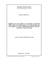nghiên cứu đặc điểm và xác định xu hướng diễn thế của thảm thực vật thoái hoá do tác động của quá trình khai thác than ở cẩm phả - quảng ninh