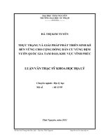 thực trạng và giải pháp phát triển sinh kế bền vững cho cộng đồng dân cư vùng đệm vườn quốc gia tam đảo, khu vực vĩnh phúc