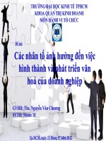 hành vi tổ chức - bài tập văn hóa doanh nghiệp