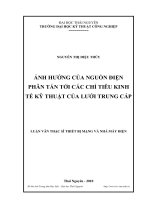 ảnh hưởng của nguồn điện phân tán các chỉ tiêu kinh tế - kỹ thuật của lưới trung áp