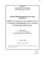 nghiên cứu áp dụng công nghệ sản xuất các kháng sinh mới hiệu quả cao bằng nguyên liệu trong nước