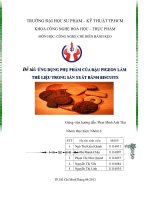 ỨNG DỤNG PHỤ PHẨM CỦA ĐẬU PIGEON LÀM  THẾ LIỆU TRONG SẢN XUẤT BÁNH BISCUITS