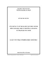 xây dựng và sử dụng bài tập thực hành môn giáo dục học ở trường cao đẳng sư phạm quảng ninh