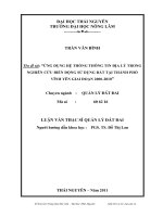 ứng dụng hệ thống thông tin địa lý trong nghiên cứu biến động sử dụng đất tại thành phố vĩnh yên giai đoạn 2000-2010