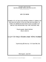 nghiên cứu sử dụng bản đồ địa chính và thông tin đất đai xây dựng vùng giá trị đất đai phục vụ công tác định giá đất hàng loạt tại khu vực trung tâm thành phố việt trì, tỉnh phú thọ