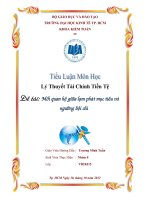 Tiểu luận môn Lý thuyết tài chính tiền tệ Mối quan hệ giữa lạm phát mục tiêu và ngưỡng bội chi