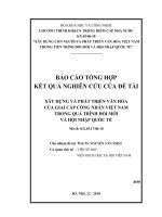 đề tài nghiên cứu xây dựng và phát triển văn hóa của giai cấp công nhân việt nam trong quá trình đổi mới và hội nhập quốc tế