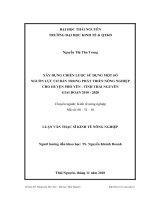 xây dựng chiến lược sử dụng một số nguồn lực cơ bản trong phát triển nông nghiệp cho huyện phổ yên, tỉnh thái nguyên giai đoạn 2010-2020