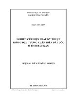 nghiên cứu biện pháp kỹ thuật trồng đậu tương xuân trên đất dốc ở tỉnh bắc kạn
