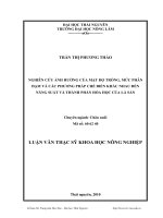 nghiên cứu ảnh hưởng của mật độ trồng, mức phân đạm và các phương pháp chế biến khác nhau đến năng suất và thành phần hóa học của lá sắn