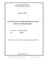 ứng dụng mạng nơron hopfield giải bài toán thời khóa biểu