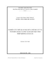 nghiên cứu mối quan hệ giữa chế độ cắt và tuổi bền của dụng cụ phủ tialn khi tiện tinh thép không gỉ sus 201