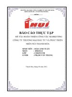 HOÀN THIỆN HOÀN CHỈNH SAU CÙNG CÔNG tác MARKETING CÔNG TY THƯƠNG mại đầu tư và PHÁT TRIỂN MIỀN núi THANH hóa