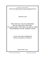 Phân tích các yếu tố ảnh hưởng đến sự thỏa mãn công việc của công chức, viên chức tại chi cục thuế thành phố bắc giang, tỉnh bắc giang
