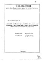 nghiên cứu cơ sở khoa học và thực tiễn xây dựng và phát triển liên hợp thư viện vịêt nam để chia sẻ nguồn tin khcn (vietnam library consortium on sti resource)