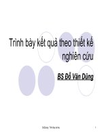 Trình bày kết quả theo thiết kế nghiên cứu