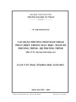 vận dụng phương pháp đàm thoại phát hiện trong dạy học hàm số - phương trình - hệ phương trình ( đại số 10, chương trình nâng cao)