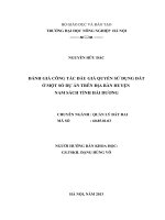 đánh giá công tác đấu giá quyền sử dụng đất ở một số dự án trên địa bàn huyện nam sách tỉnh hải dương