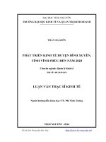 Phát triển kinh tế huyện bình xuyên, tỉnh vĩnh phúc đến năm 2020