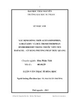 xác định đồng thời acetaminophen, loratadin và dex–tromethorphan hydrobromit trong thuốc viên nén hapacol - cf bằng phương pháp trắc quang