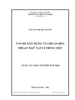 vấn đề xây dựng và chuẩn hóa thuật ngữ vật lí tiếng việt