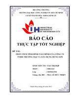 bài 5 PHÂN TÍCH TÌNH HÌNH tài CHÍNH của CÔNG TY TNHH THƯƠNG mại và xây DỰNG HÙNG sơn