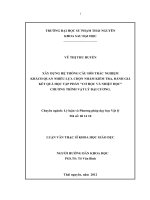 xây dựng hệ thống câu hỏi trắc nghiệm khách quan nhiều lựa chọn nhằm kiểm tra, đánh giá kết quả học tập phần cơ học và nhiệt học chương trình vật lý đại cương
