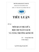 Tiểu luận môn lý thuyết tài chính tiền tệ MỐI QUAN HỆ GIỮA  BỘI CHI NGÂN SÁCH  VÀ TĂNG TRƯỞNG KINH TẾ