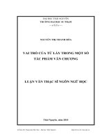 vai trò của từ láy trong một số tác phẩm văn chương