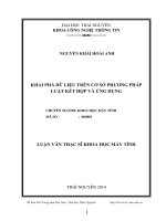 khai phá dữ liệu trên cơ sở phương pháp luật kết hợp và ứng dụng