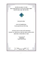 Đánh giá chất lượng nước sinh hoạt tại khu vực thới thuận, phường thới an đông, quận bình thủy, thành phố cần thơ