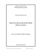 khảo sát địa danh hành chính tỉnh cao bằng