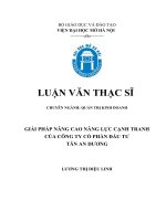 giải pháp nâng cao năng lực cạnh tranh tại công ty cổ phần đầu tư tân an dương