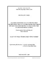xác định ảnh hưởng của các phương pháp chế biến khác nhau của cỏ brachiaria decumbens đến khả năng sinh trưởng và chất lượng thịt của bò nuôi trong vụ đông