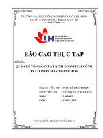 QUẢN lý vốn sản XUẤT KINH DOANH tại CÔNG TY cổ PHẦN MAY THANH hóa