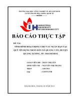 TÌNH HÌNH HOẠT ĐỘNG CHO VAY NGẮN hạn tại QUỸ tín DỤNG NHÂN dân xã QUẢNG văn, HUYỆN QUẢNG XƯƠNG, TP  THANH HOÁ