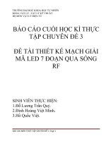 THIẾT kế MẠCH GIẢI mã LED 7 đoạn QUA SÓNG RF
