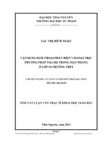 vận dụng đàm thoại phát hiện vào dạy học phương pháp tọa độ trong mặt phẳng ở lớp 10 trường thpt