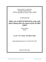 khảo sát và thiết kế thiết bị bù công suất phản kháng tĩnh cho trạm truyền tải điện 220kv