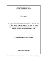 xác định nitrat, nitrit trong một số mẫu nước mặt và nước ngầm xung quanh khu vực nhà máy phân đạm bắc giang bằng phương pháp trắc quang và phương pháp phân tích dòng chảy (fia)