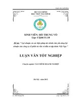lợi nhuận và các biện pháp tài chính chủ yếu tăng lợi nhuận của công ty cổ phần tư vấn và đầu tư tập đoàn việt nga