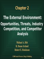 the external environment opportunities, threats, industry competition, and competitor analysis