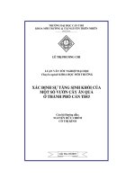 Xác định sự tăng sinh khối của một số vườn cây ăn quả ở thành phố cần thơ
