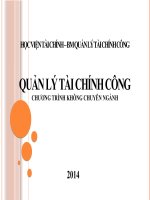 Slide Quản lý tài chính công (Học viện Tài chính)  Chương 1: Những vấn đề cơ bản về tài chính công và quản lý tài chính công