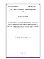 ứng dụng phương pháp đột biến nhằm tăng cường khả năng đối kháng bệnh héo xanh cà chua do vi khuẩn ralstonia solanacearum của một số chủng vi sinh vật đối kháng