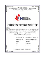 GIẢI PHÁP NÂNG CAO CÔNG tác QUẢN TRỊ NGUỒN NHÂN lực tại CÔNG TY cổ PHẦN tư vấn và xây DỰNG THÀNH sơn