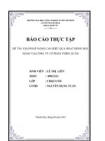 bài 1 giải pháp nâng cao hiệu quả hoạt động bán hàng tại công ty cổ phần thiện xuân