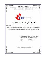 bài 1 GIẢI PHÁP HOÀN THIỆN hệ THỐNG PHÂN PHỐI  sản PHẨM HÀNG TIÊU DÙNG tại CÔNG TY TNHH THƯƠNG mại LONG ANH